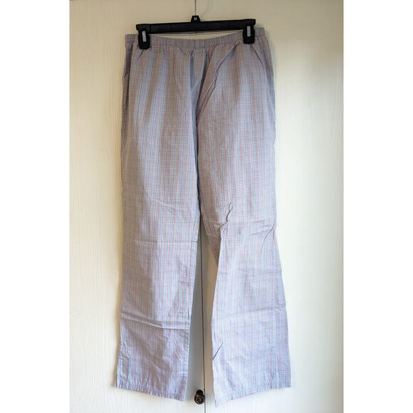 Nautica Blue Women's Blue Plaid Mid Rise Elastic Waist Pajama Pant Size M - Picture 1 of 4